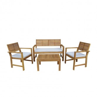 Conjunto Coffee Ac�cia Banco+2Cadeiras+Mesa