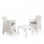 Conjunto Akita 2Cadeiras+Mesa Branco PROGARDEN Conjunto Akita 2Cadeiras+Mesa Branco PROGARDEN