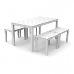 Conjunto Samoa Mesa+4 Bancos Branco PROGARDEN Conjunto Samoa Mesa+4 Bancos Branco PROGARDEN