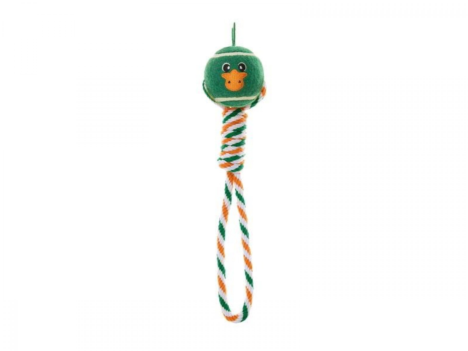 BRINQUEDO PARA CÃO CORDA COM BOLA PATO 27 CM