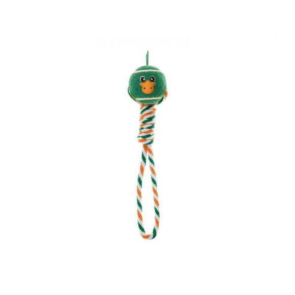 BRINQUEDO PARA C�O CORDA COM BOLA PATO 27 CM