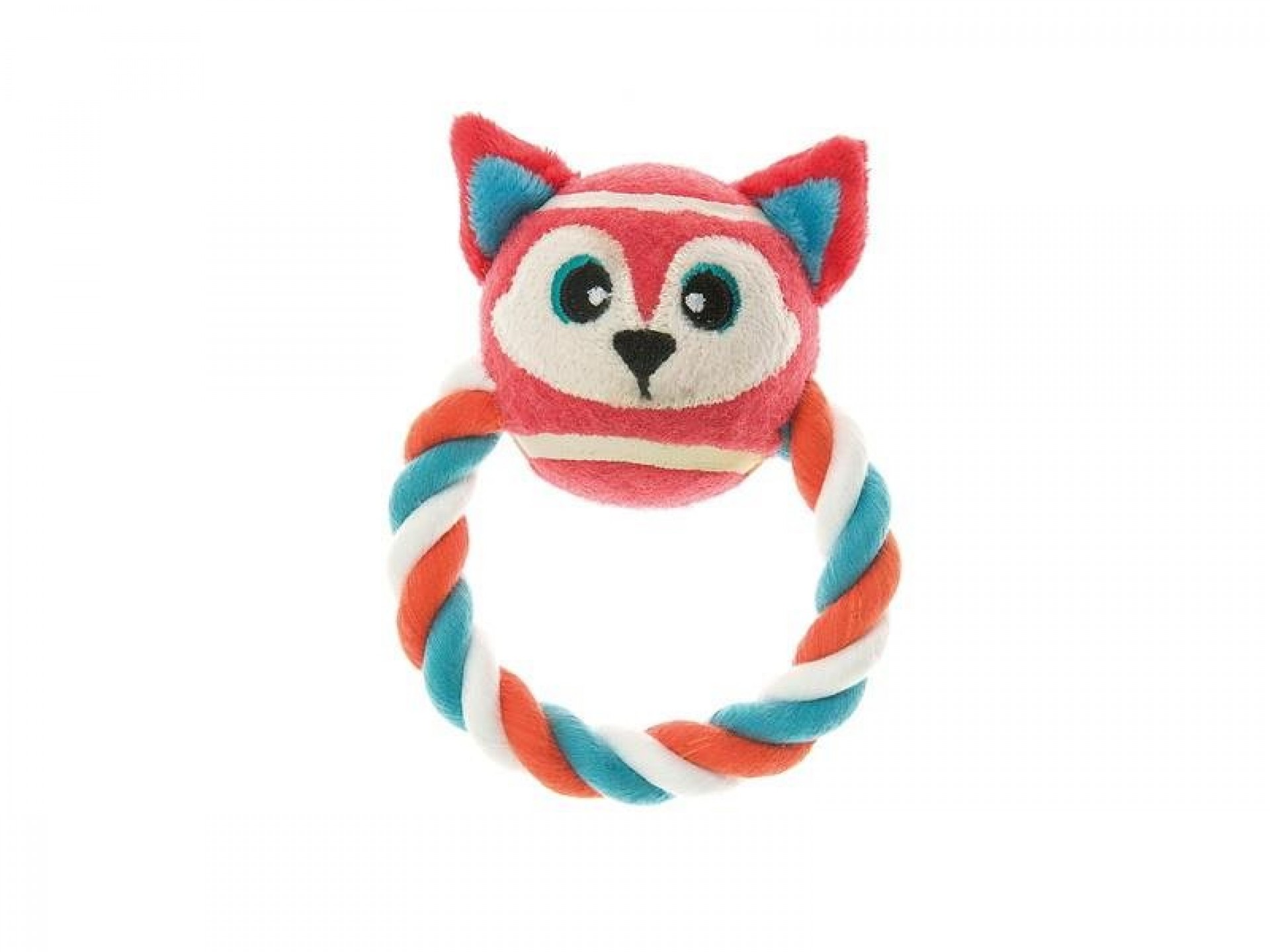 BRINQUEDO PARA CÃO CORDA COM BOLA RAPOSA 13 CM