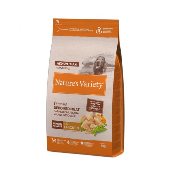 ALIM SECO PARA CÃO GRAIN M DIO ADULTO FRANGO 3 KG ALIM SECO PARA CÃO GRAIN M DIO ADULTO FRANGO 3 KG