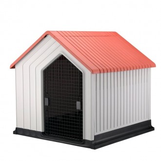 Casota Plástica Com Porta Vermelha 62X62X61 CM Casota Plástica Com Porta Vermelha 62X62X61 CM