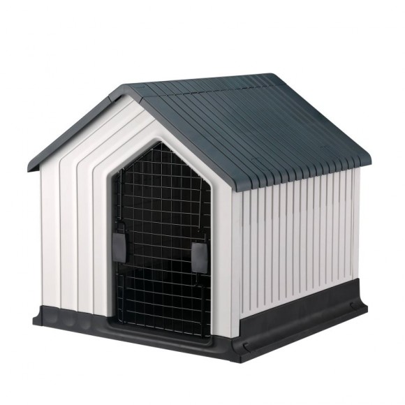 Casota Plástica Com Porta Cinza 62X62X61 CM Casota Plástica Com Porta Cinza 62X62X61 CM