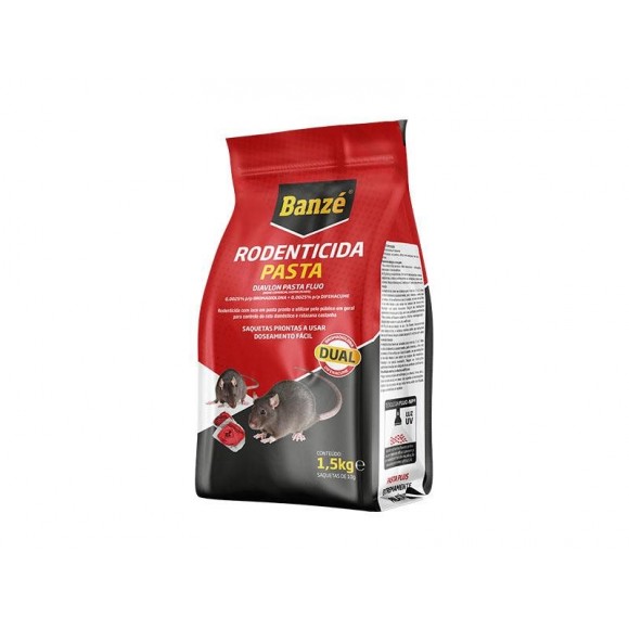 RATICIDA PASTA BROMADIOLONA + DIFENACUME FLUO 1,5 KG BANZÉ RATICIDA PASTA BROMADIOLONA + DIFENACUME FLUO 1,5 KG BANZÉ