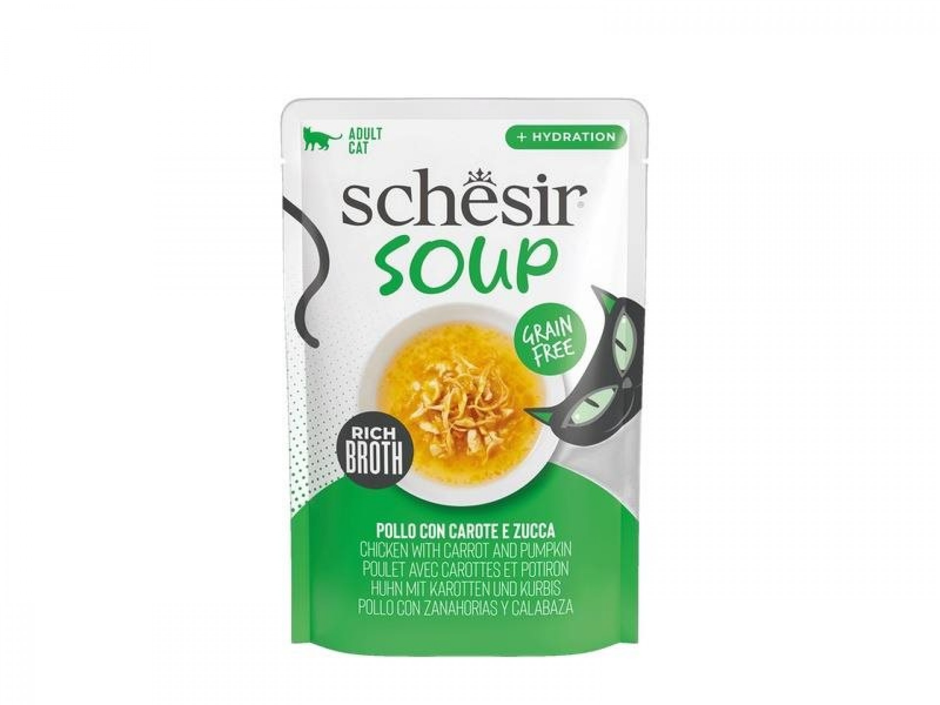 ALIMENTO HÚMIDO PARA GATO SOPA FRANGO/CENOURA E ABÓBORA 40 G