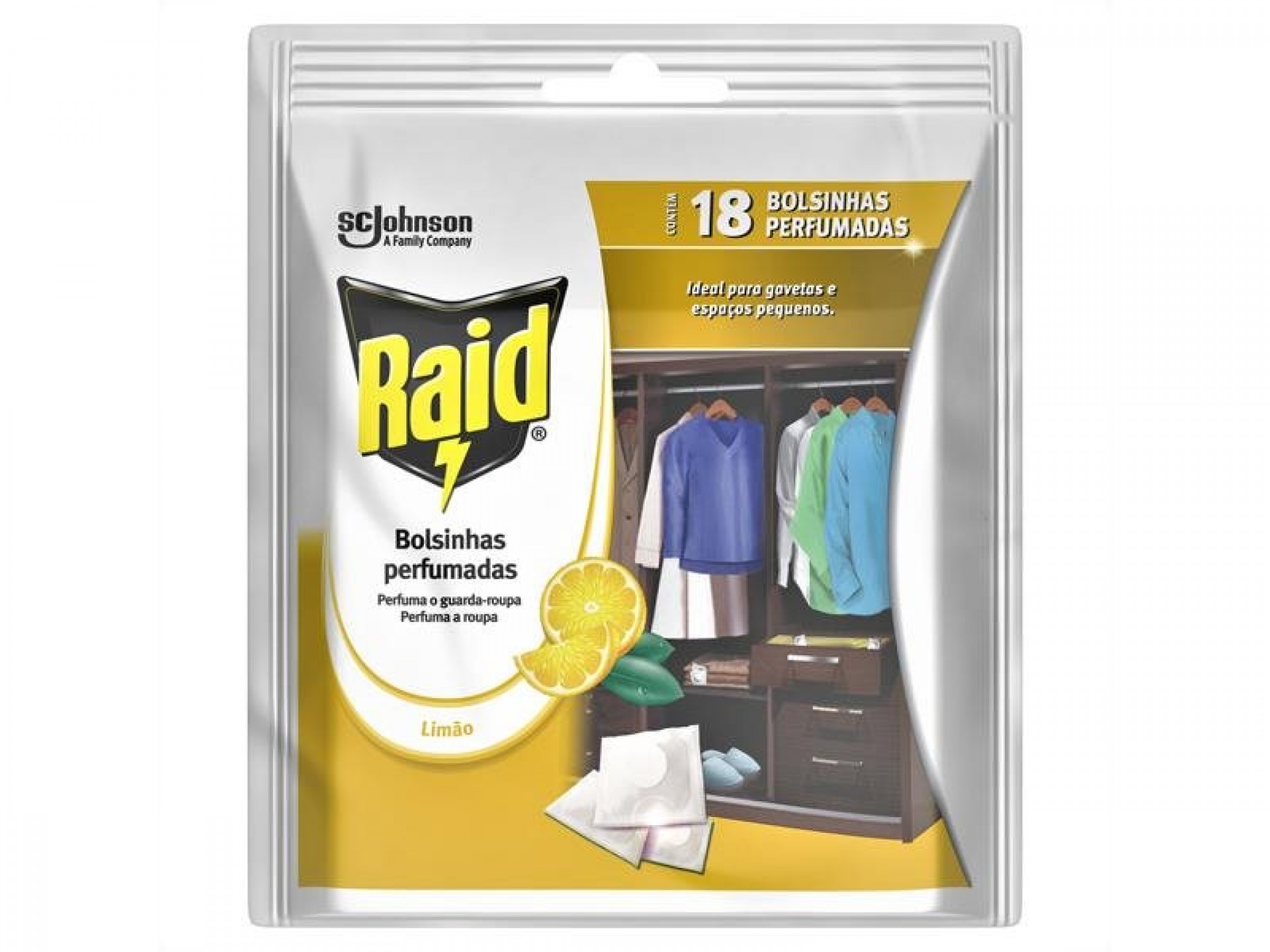 Bolsinhas Perfumadas Limão – 18 Unidades RAID