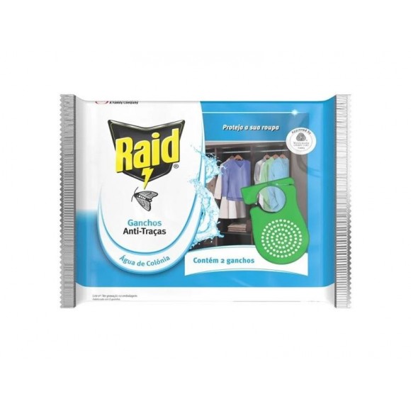 Anti-Traças Ganchos Aroma Colónia – 2 Unidades RAID Anti-Traças Ganchos Aroma Colónia – 2 Unidades RAID
