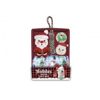 Pack De 5 Brinquedos Do Pai Natal Para Cão FOFOS Pack De 5 Brinquedos Do Pai Natal Para Cão FOFOS