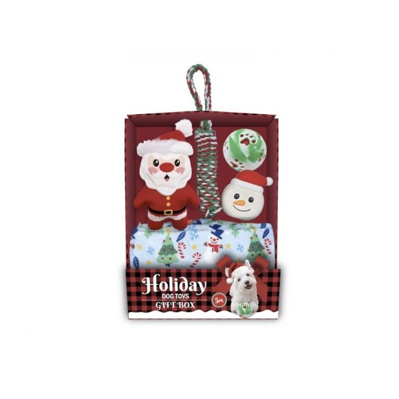 Pack De 5 Brinquedos Do Pai Natal Para Cão FOFOS Pack De 5 Brinquedos Do Pai Natal Para Cão FOFOS