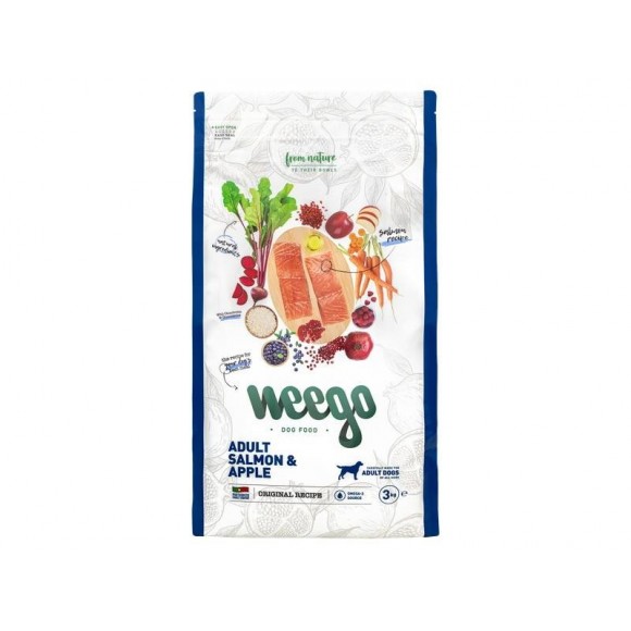 Alimento Seco Para Cão Salmão E Maçã 3 KG WEEGO Alimento Seco Para Cão Salmão E Maçã 3 KG WEEGO