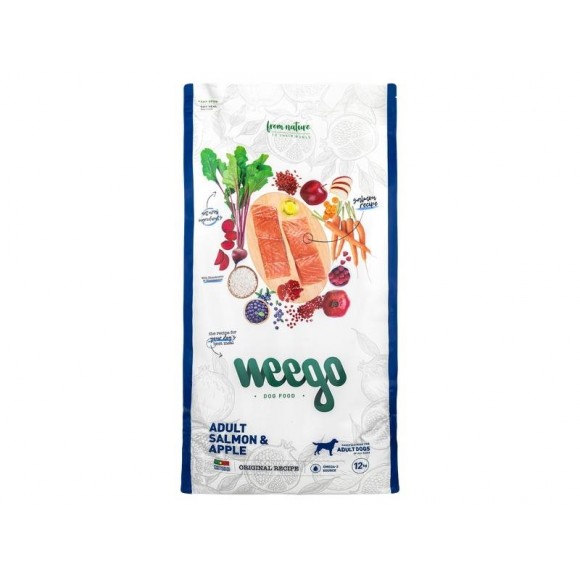 Alimento Seco Para Cão Salmão E Maçã 12 KG WEEGO Alimento Seco Para Cão Salmão E Maçã 12 KG WEEGO