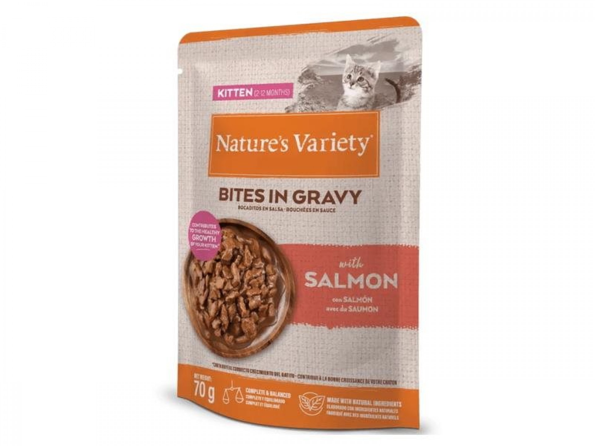 ALIMENTO PARA GATINHO PEDAÇOS EM MOLHO SALMÃO 70 G