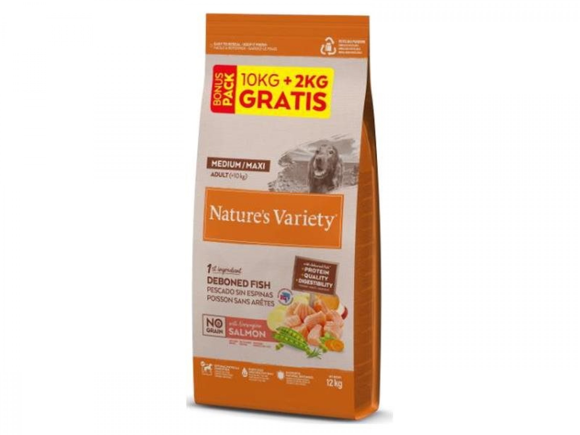 ALIMENTO SECO PARA CÃO MÉDIO NO GRAIN SALMÃO 12 KG