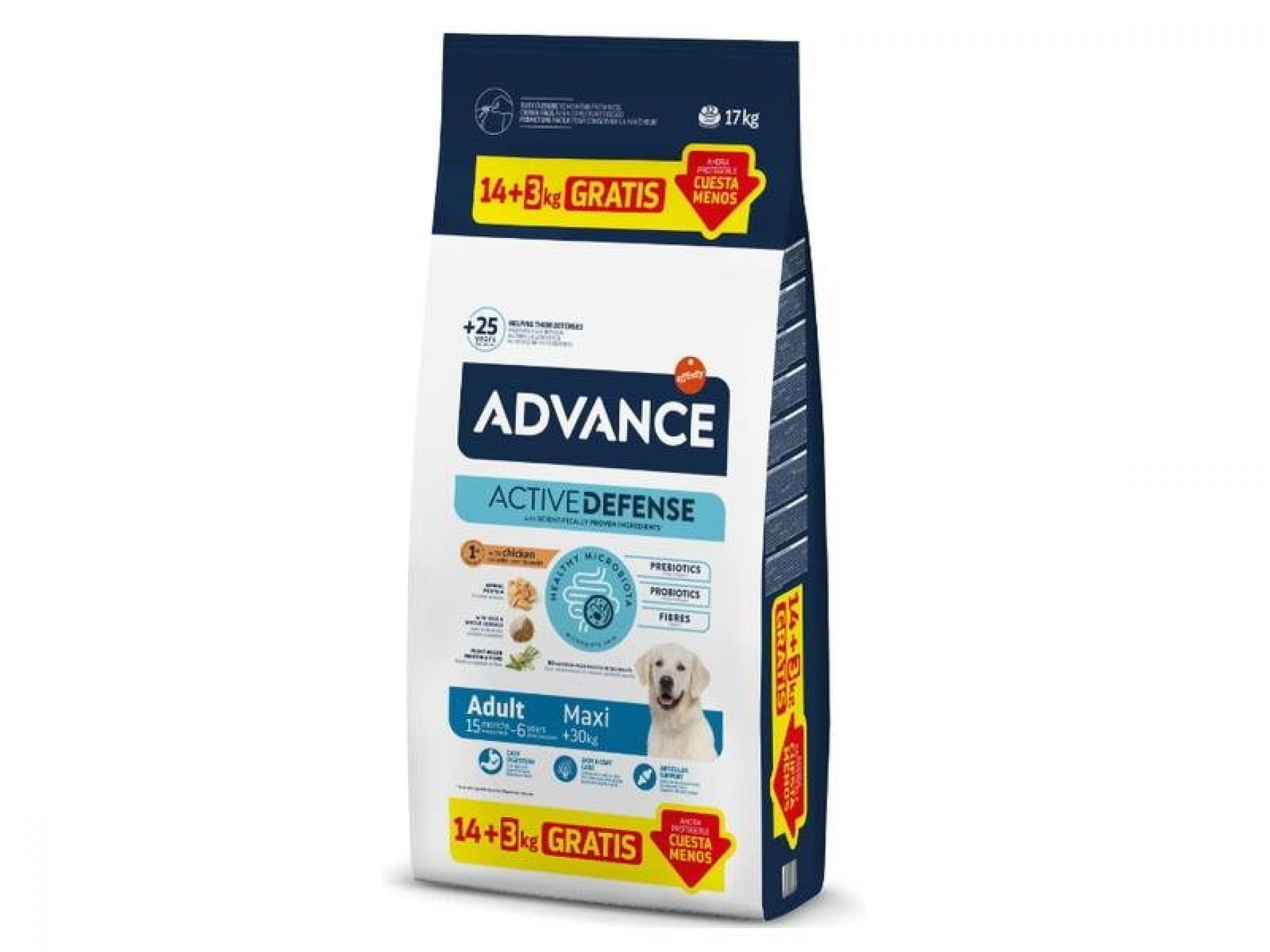 ALIMENTO SECO PARA CÃO MAX AD FRANGO E ARROZ 17 KG