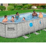 CJ Piscina Oval Steel Pro Max Cinzenta 549X274X122CM Bestway CJ Piscina Oval Steel Pro Max Cinzenta 549X274X122CM Bestway