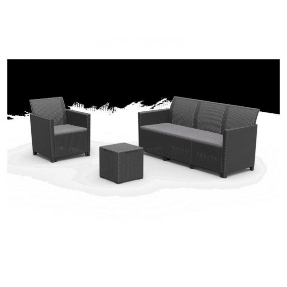Conjunto Marie Lounge 4 Pessoas Preto KETTER