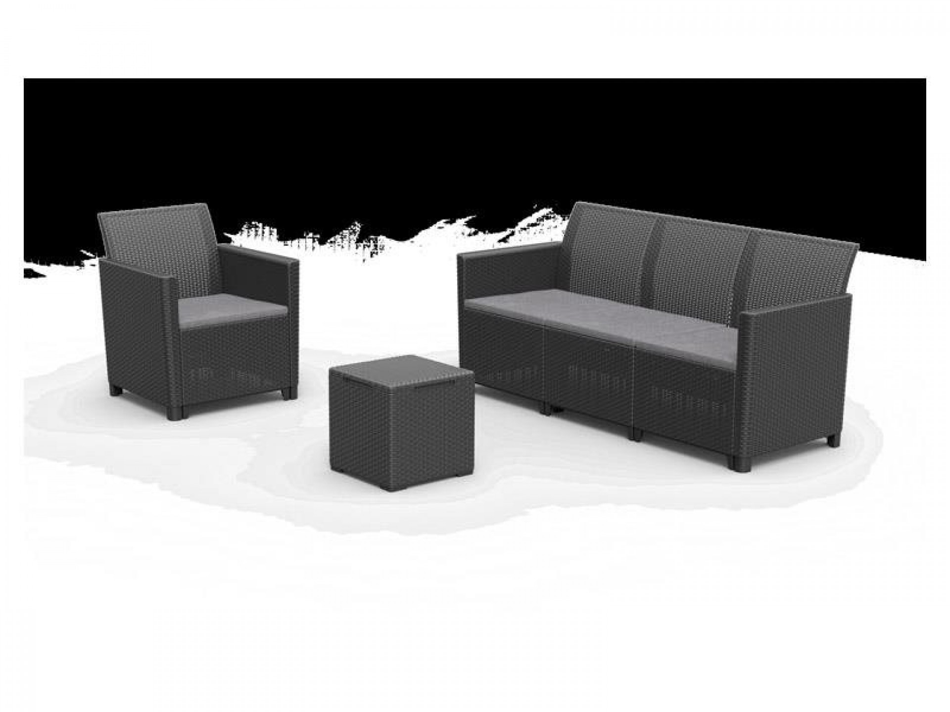 Conjunto Marie Lounge 4 Pessoas Preto KETTER