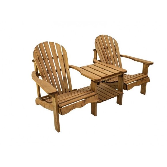 Cadeira De Jardim De Madeira ADIRONDACK 172X95X92CM 2Pessoas
