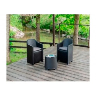 Conjunto LUNA Com Almofadas 2 Pessoas Antracite 80X60X76CM PROGARDEN