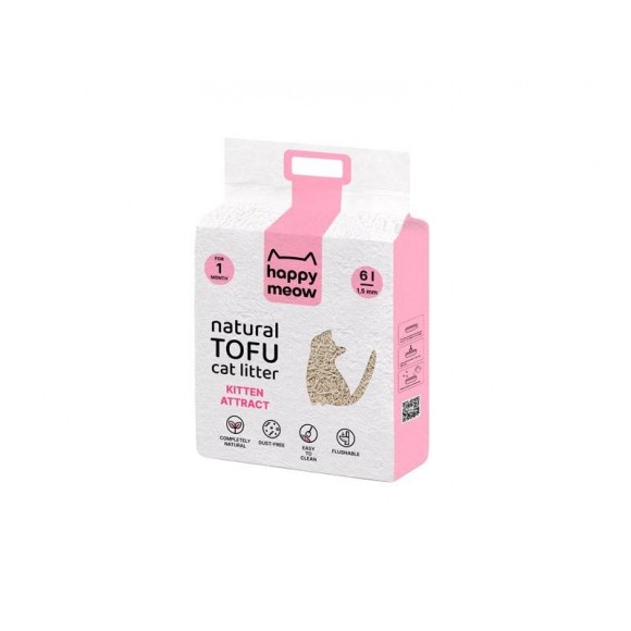 Areia De Tofu Para Gato Com Atrativo 6L HAPPY MEOW Areia De Tofu Para Gato Com Atrativo 6L HAPPY MEOW