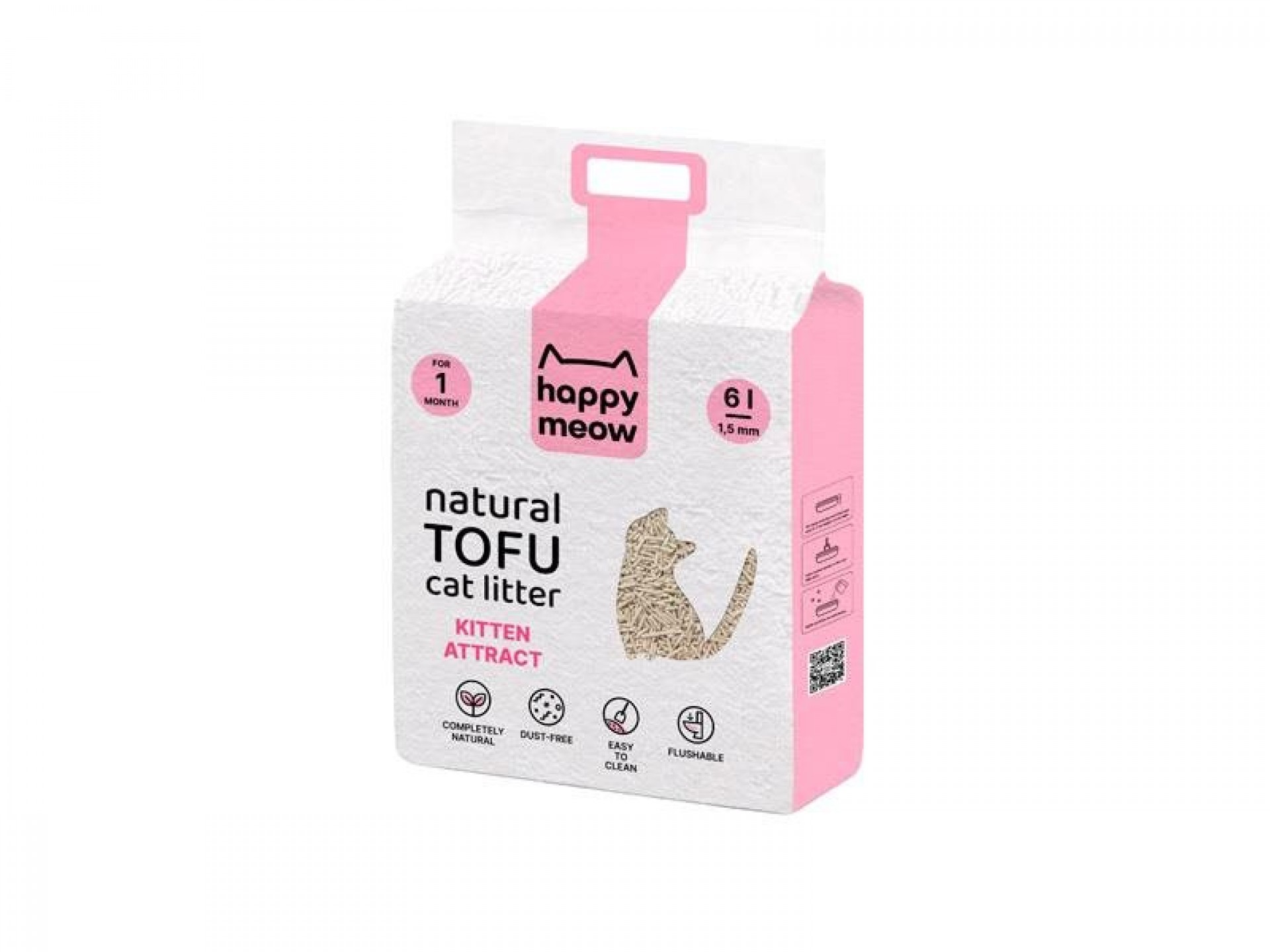 Areia De Tofu Para Gato Com Atrativo 6L HAPPY MEOW