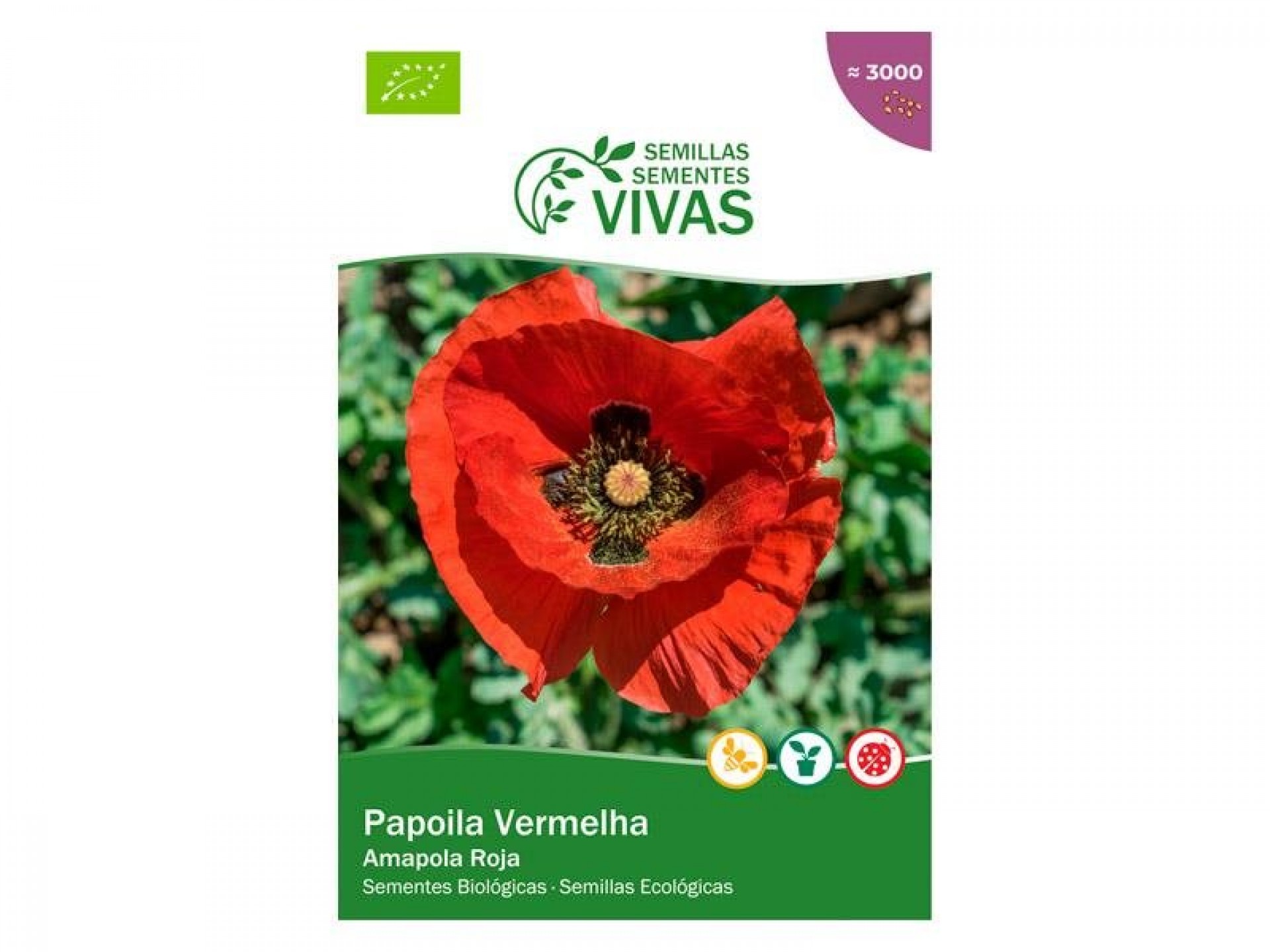 Papoila Vermelha 0,5G SEMENTES VIVAS