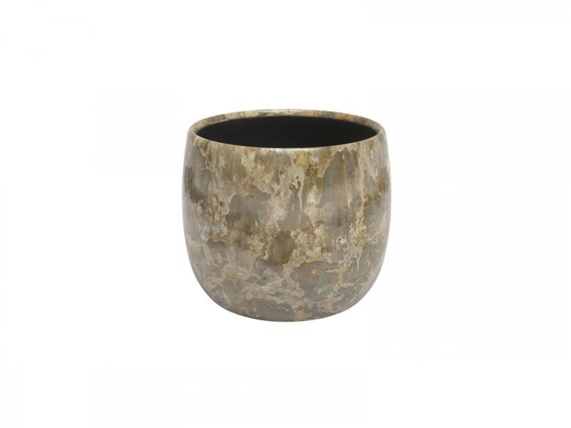 Vaso Vidrado Callisto 18 CM Verde Dourado ARTEVASI