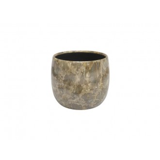 Vaso Vidrado Callisto 18 CM Verde Dourado ARTEVASI