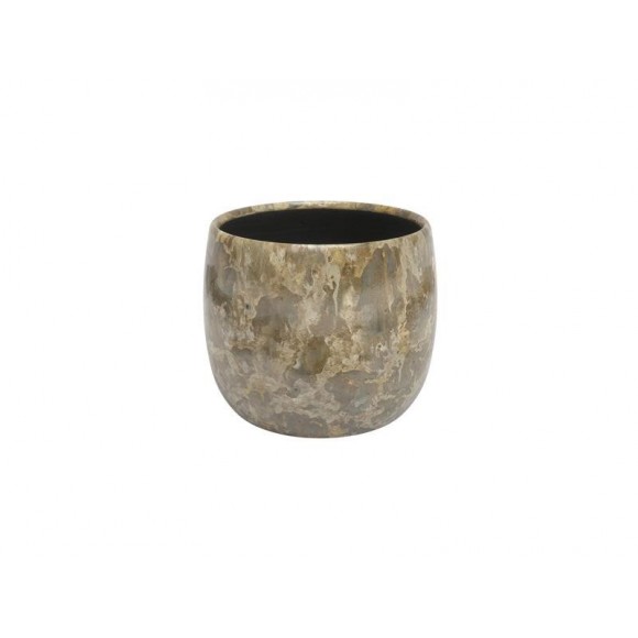 Vaso Vidrado Callisto 18 CM Verde Dourado ARTEVASI