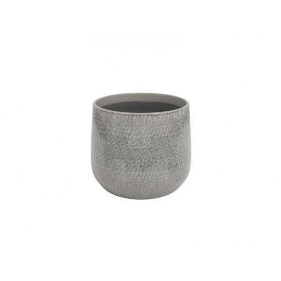 Vaso Vidrado Olympus 19 CM Cinza ARTEVASI