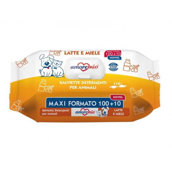 Toalhitas Higiénicas Leite E Mel Maxi Cão E Gato AMOREMIO Toalhitas Higiénicas Leite E Mel Maxi Cão E Gato AMOREMIO