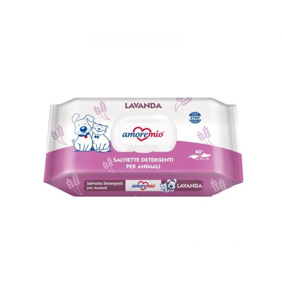Toalhitas Higiénicas Humidas Lavanda Cão E Gato AMOREMIO Toalhitas Higiénicas Humidas Lavanda Cão E Gato AMOREMIO