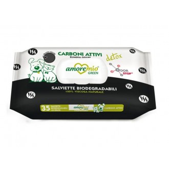 Toalhitas Biodegradáveis Carvão Cão E Gato AMOREMIO Toalhitas Biodegradáveis Carvão Cão E Gato AMOREMIO