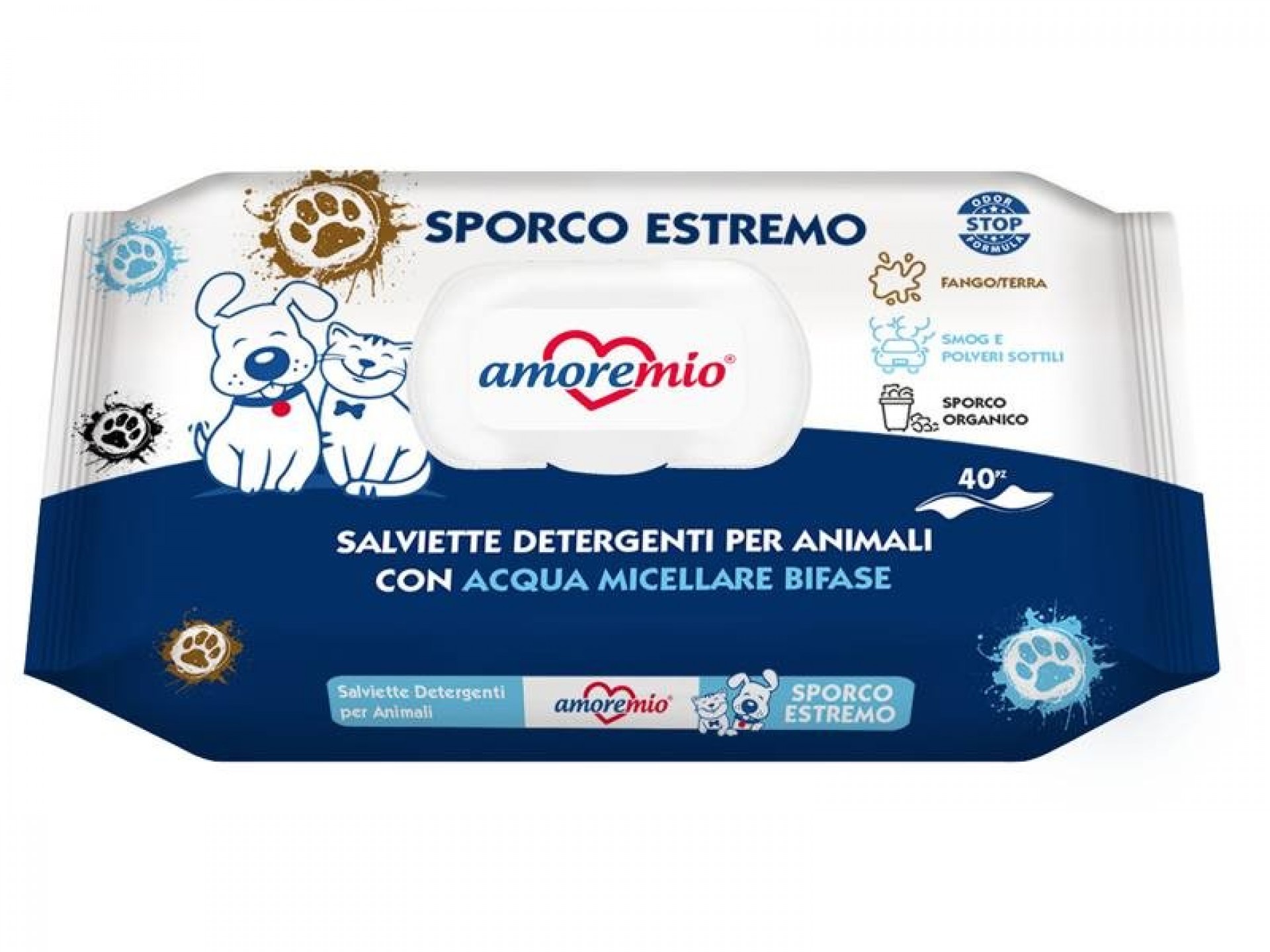 Toalhitas Sujidade Extrema Água Micelar Cão E Gato AMOREMIO