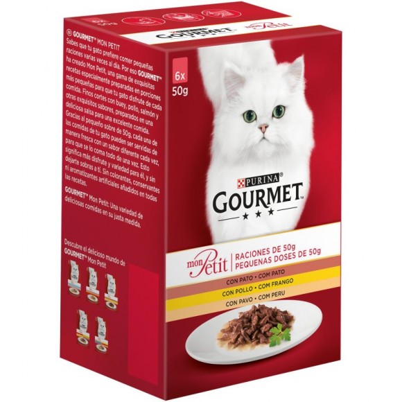 Alimento H�mido Gato Aves 6X50 G GOURMET MON PETIT