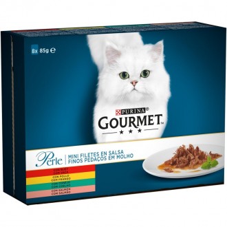 Alimento H�mido Gato Peda�os 8X85 G GOURMET PERLE