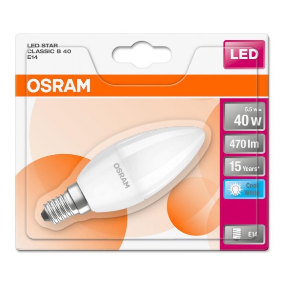 Lamp led star classic fosca b40 E14 br 470lm OSRAM Lamp led star classic fosca b40 E14 br 470lm OSRAM