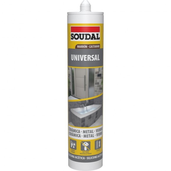 Silicone Universal Acetico Castanho SOUDAL 300ML Silicone Universal Acetico Castanho SOUDAL 300ML