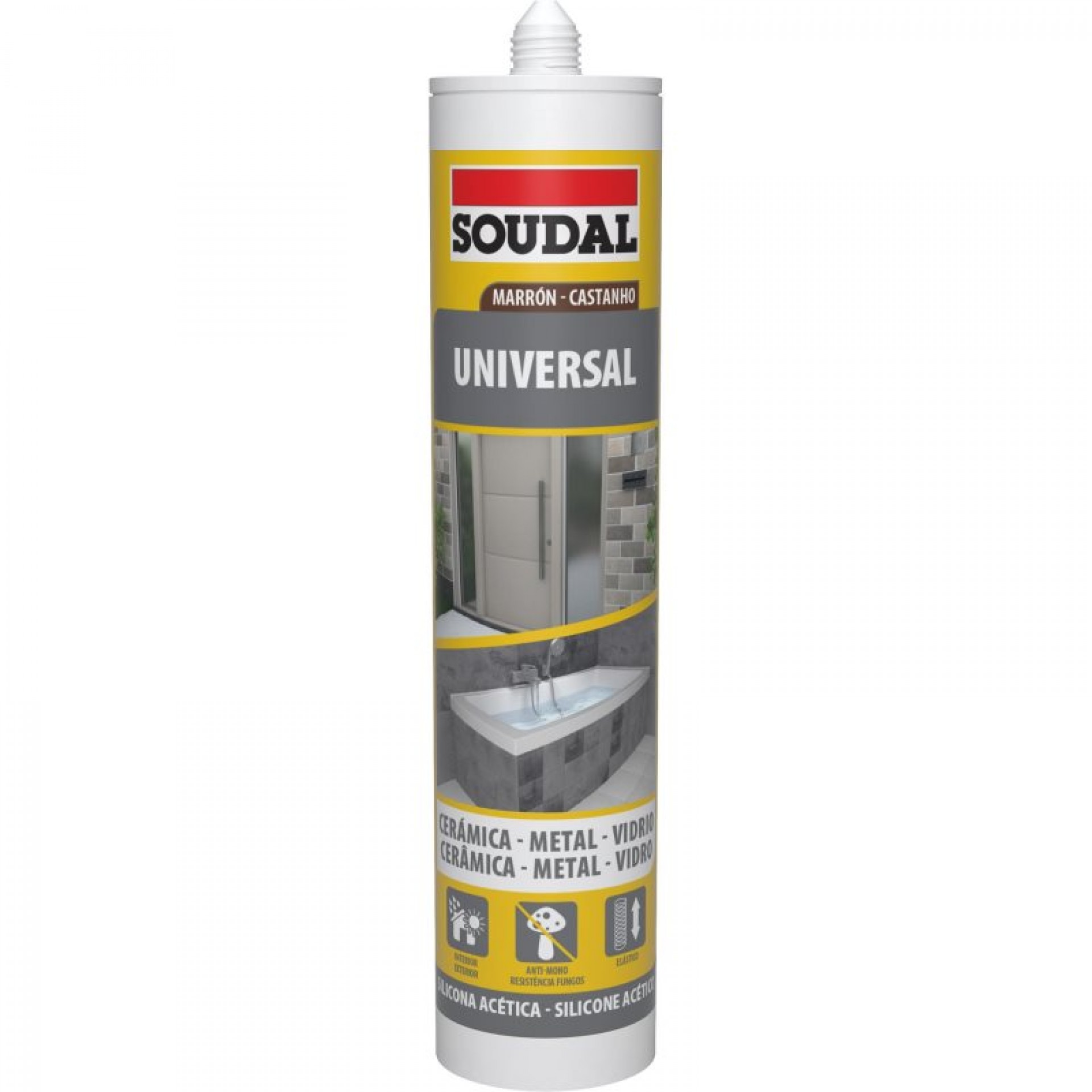Silicone Universal Acetico Castanho SOUDAL 300ML