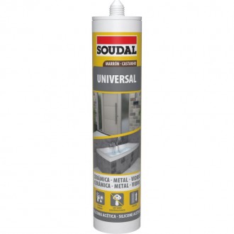 Silicone Universal Acetico Castanho SOUDAL 300ML