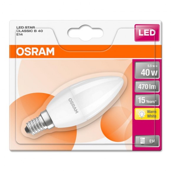 Lamp led star classic fs b40 E14 ama 470lm OSRAM Lamp led star classic fs b40 E14 ama 470lm OSRAM