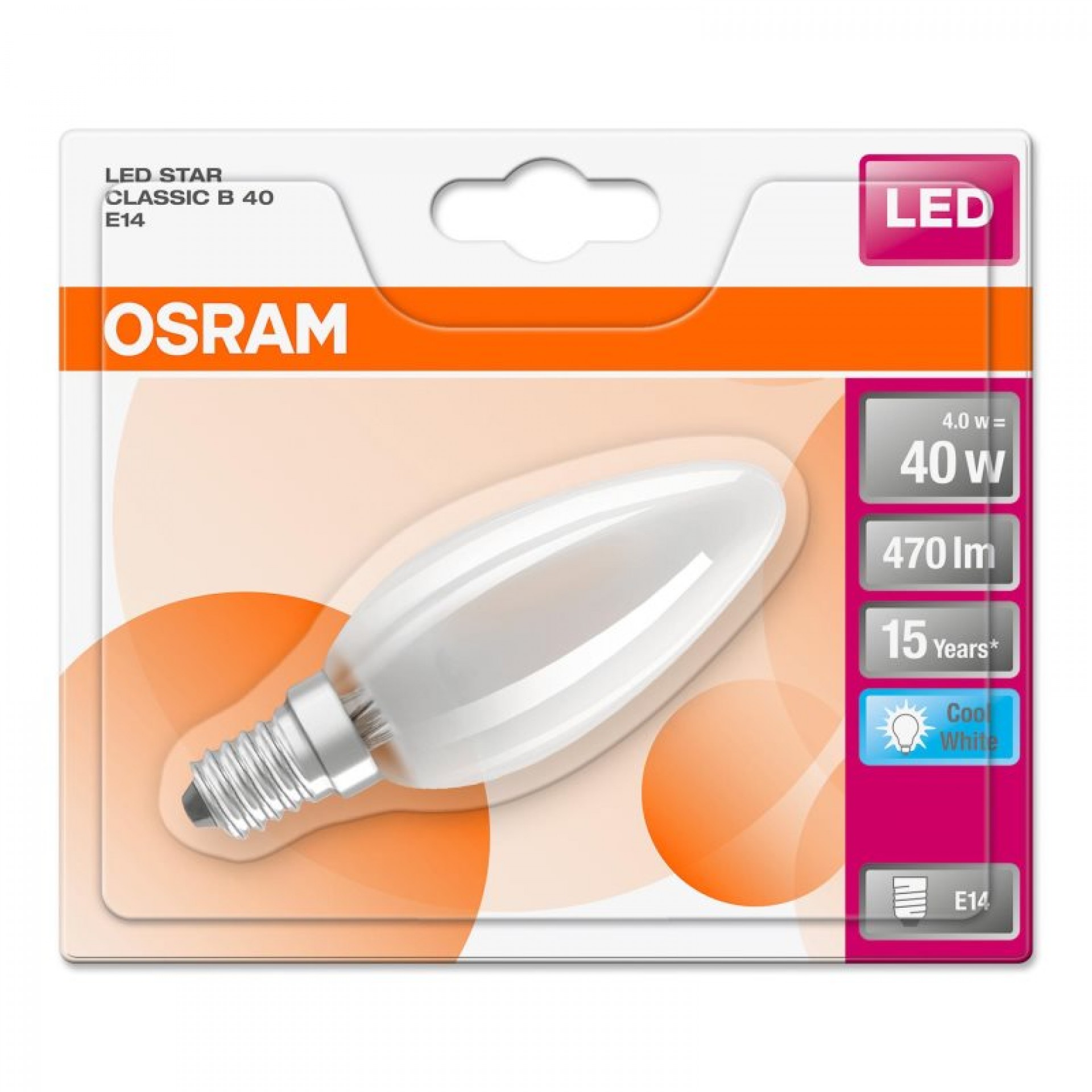 Lamp led star classic fosca b40 br 470lm OSRAM