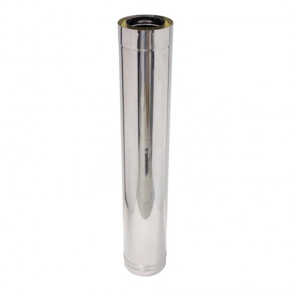 Tubo Parede Dupla Inox 80/130Mmx1Mt