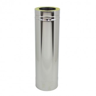 Tubo Parede Dupla Inox 80/130Mmx0,5Mt