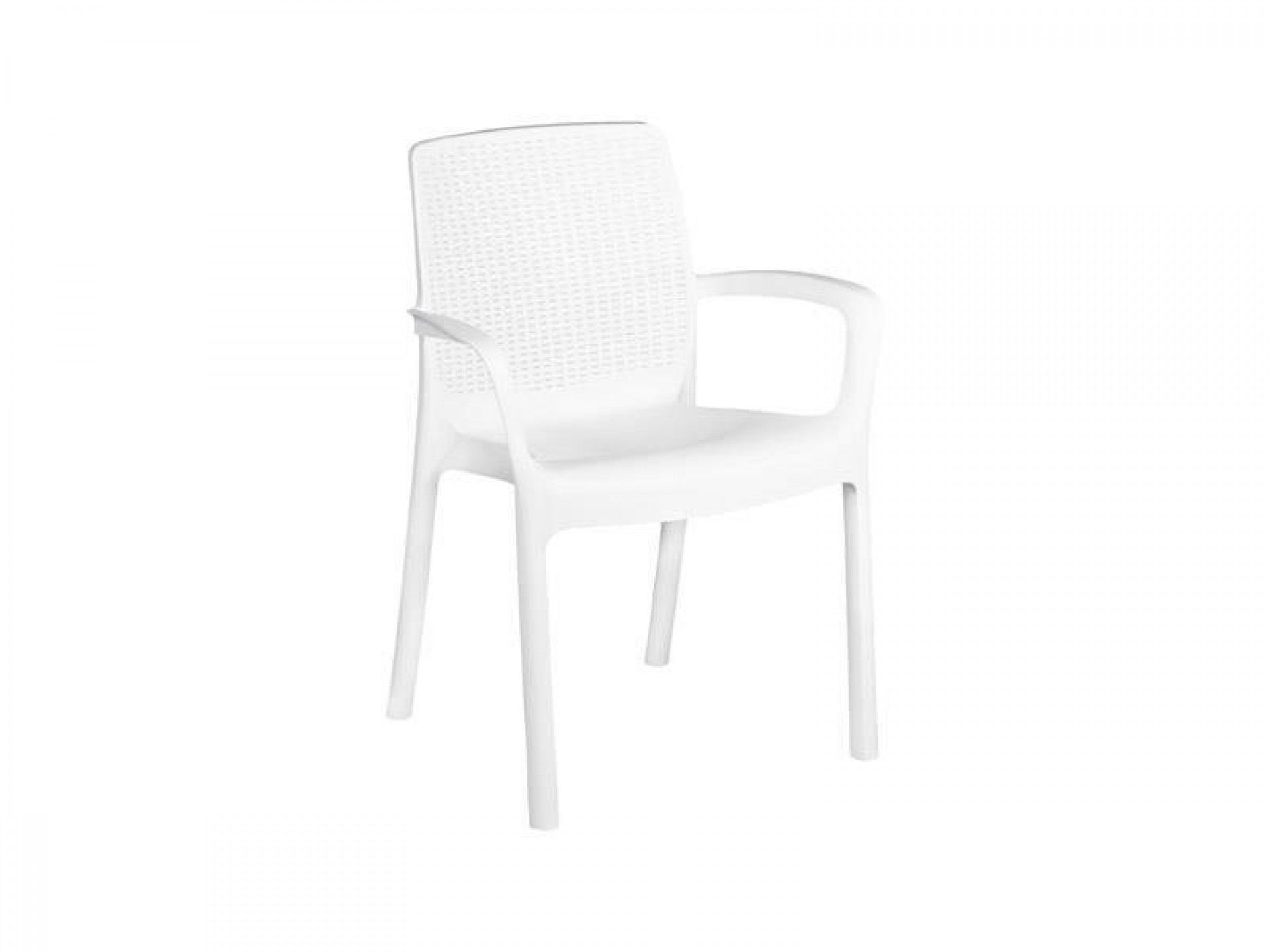 Cadeira Rattan com braco Regina branca