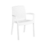 Cadeira Rattan com braco Regina branca