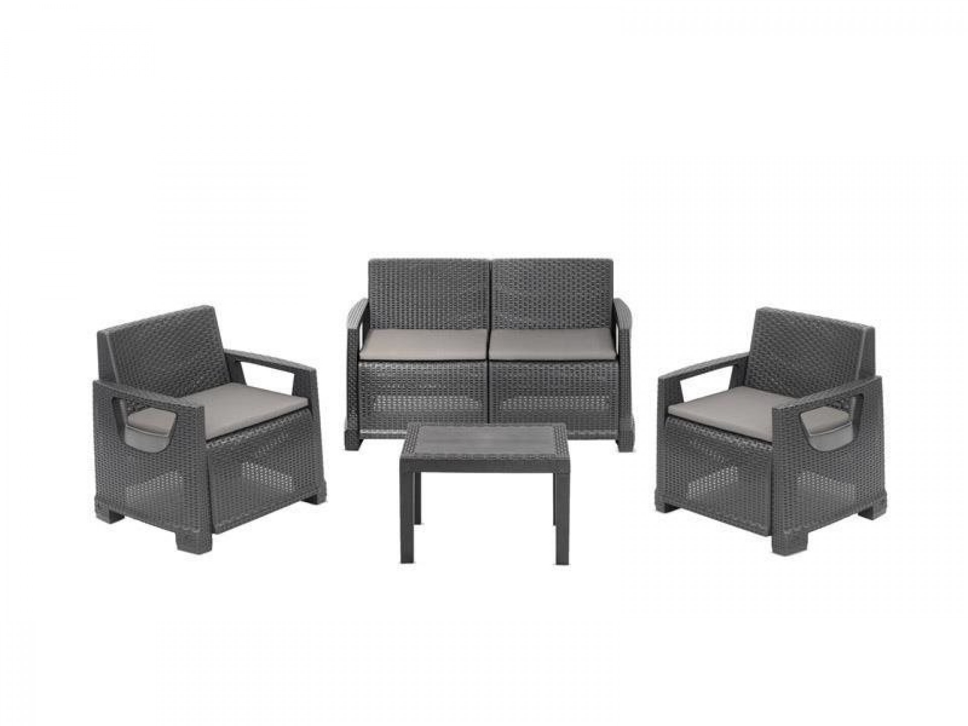 Conjunto Rattan 4 Lugares Varena antracite