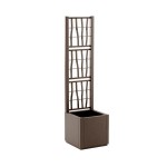 Vaso Ethica 36X36CM C/Treliça 140CM Taupe STEFANPLAST Vaso Ethica 36X36CM C/Treliça 140CM Taupe STEFANPLAST